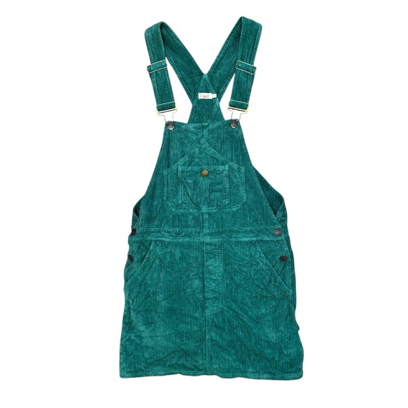Faherty York Corduroy Ribbed Overall Dress Sleeveless Mini Spruce Green XS - Picture 3 of 14
